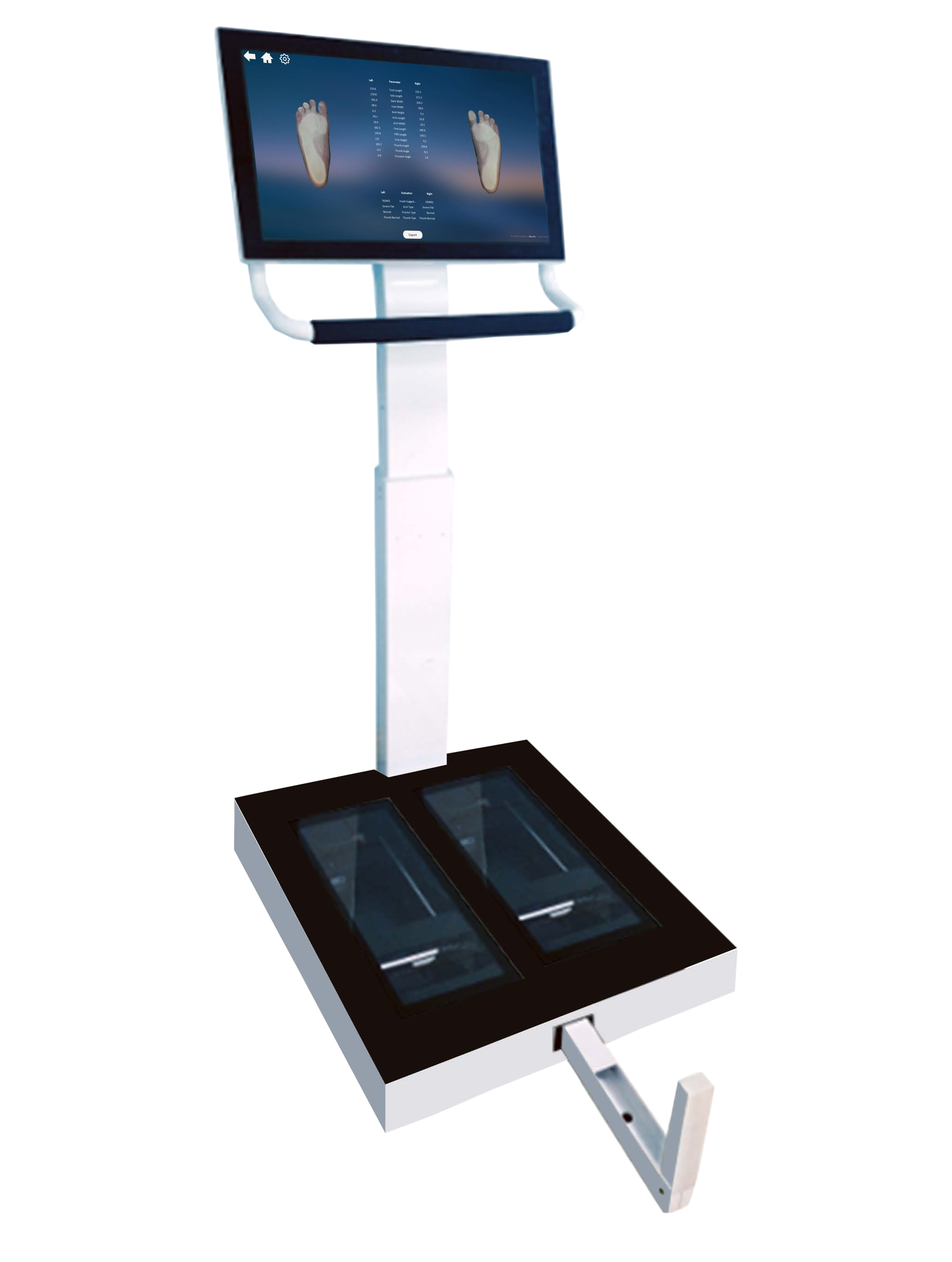 3d足底扫描仪智能量脚，检测足部健康，智能评估扁平足、高足弓